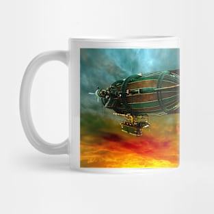 Fantasy steampunk blimp Mug